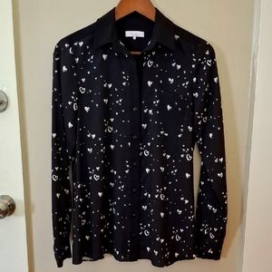 Parker Stylish Black Heart Print Men's Shirt